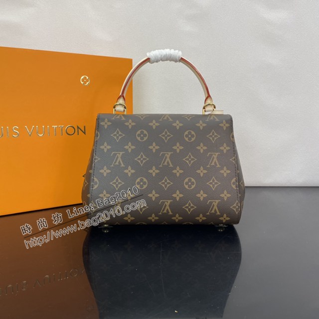 Lv路易威登2023專櫃新款CLUNY BB手袋 LV提花肩帶老花手提女包 M46054 ydh5016